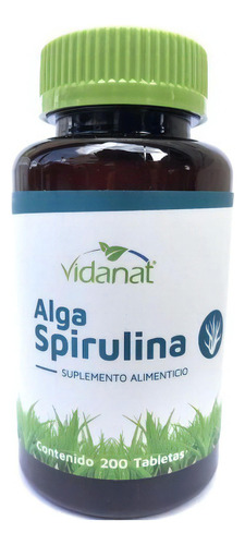 Alga Spirulina 200 Tabletas De 400 Mg Vidanat. Sabor Sin Sabor