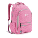 Mochila Escolar Juvenil Feminina Matelassê Cor Rosa