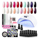 Shelloloh Kit De Esmalte De Uñas En Gel Con Lámpara De C