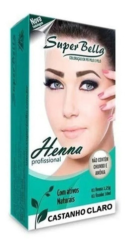  Kit Henna Para Sobrancelhas Super Bella - !! Tom Castanho Claro