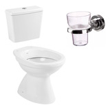 Combo Inodoro + Depósito Roca Italiana + Porta Vaso Aqualaf