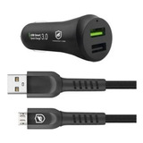 Kit Carregador Veicular Com Cabo Dual Shock - 1,2m - Micro Usb V8 - Original - Gshield