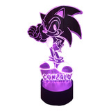 Sonic Personalizada Lampara Led 3d Ilusión Control 16colores
