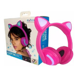 Headphone Com Blutooth Gatinho Orelha De Gato Led 