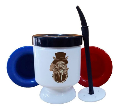 Mate Plastico Steampuk Art Hombre Man Lentes Maquina