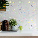 Vinilo Decorativo Infantil - Mariposas Arcoiris Acuarela T