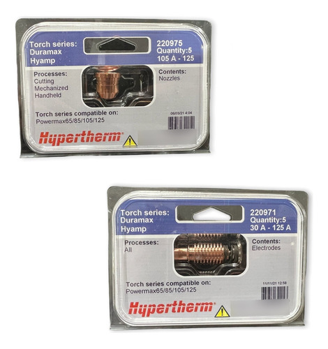 Kit Bico E Eletrodo Pmx 125a 220971 220975 Hypertherm