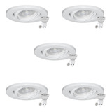 Pack X5 Spot Embutir Techo Durlock Acero Blanco Dicroica Led