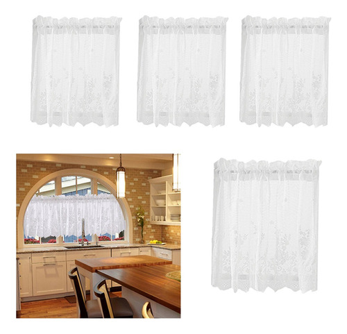 ' Cenefa Cortinas Voile De Cocina Decorativa Puerta Visillo