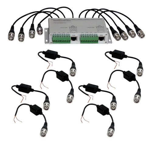 J R Kit De Transceptor Balun Pasivo Para 8 Cámaras De Cctv