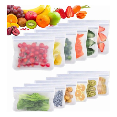 20 Bolsas De Silicona Herméticas Reutilizables Para Alimento | Meses sin interés