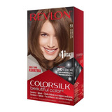 Kit Tintura Revlon  Colorsilk Beautiful Color Tono 51 Castaño Claro Para Cabello
