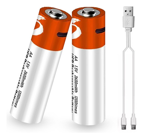 Kit 2 Aa Baterias Recarregáveis 400mah Sensor Lanterna Genai