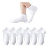 Pack 12 Calcetines Algodón Tobillera Niña Niño Blanco Bambu