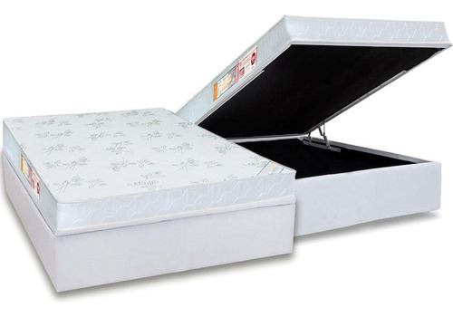 Cama Box Baú Casal: Colchão Espuma Castor D33 Sleep Max Rel