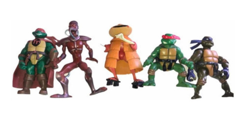 5 Figuras Tortugas Ninja Playmates Año 2004 105z