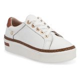 Tenis Casual Dama Flexible Agujetas Blanco 872-16