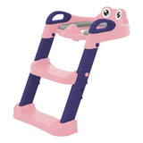 Bañito Entrenador Para Bebes Asiento Con Escalera Ajustable Color Rosa/morado Ojitos