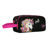 Estuche Grande Atos Unicornio Arcoiris Negro Head