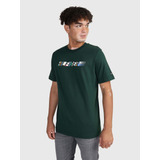 Playera Tommy Hilfiger Con Logo En Pecho De Hombre Verde