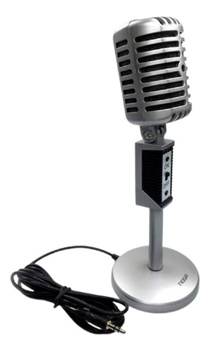 Microfono Retro Pc Noganet Mic-2030 Gris Fact A-b