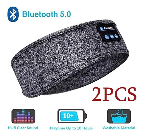 2×fone Ouvido Faixa Cabeça Blootouth Esportes Dormir Bandana