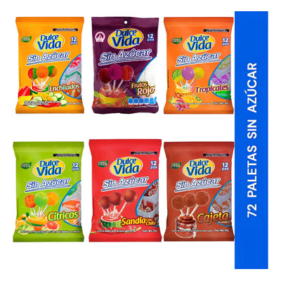 72 Paletas Sin Azúcar Dulce Vida Para Diabéticos O Keto | Envío gratis