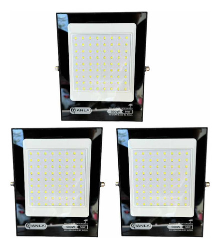 3 Pz Reflector Led 50w Exterior Ip65 500 Watts Alto Brillo