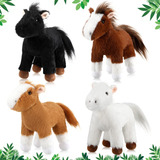 4 Piezas De Juguete De Caballo De Peluche De 8 Pulgadas, Lin