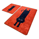 Cat Comfort Juego De 2 Alfombras De Baño Con Estampado De Su