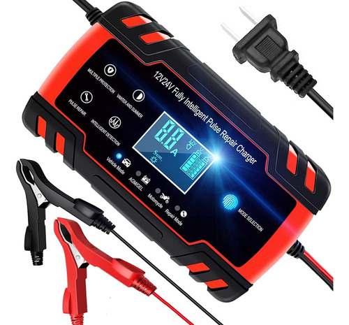 Cargador Batería Carro Auto 12v 8a 24v Rápido Smart Agm Gel