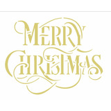 Stencil Pintura Frase Merry Christmas 2556 20x25 Opa