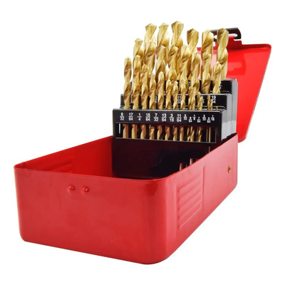Juego de 29 Brocas de Alta Velocidad KNOVA KN 7640 |Fabricadas en titanio Ideal Para perforar metal, madera y concreto con Estuche organizador con Medidas de 1\u002F16” a 1\u002F2” pulgada | Meses sin interés