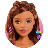 Cabeza De Barbie Fashionista Para Peinar Con Accesorios