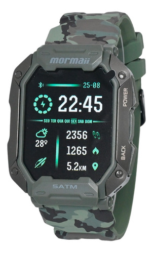 Relógio Mormai Force Smartwatch 8 Testes Militares Camuflado
