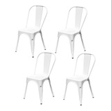 Pack 4 Sillas Tolix Metalicas Comedor Bar Lf5-01 - Blanca 