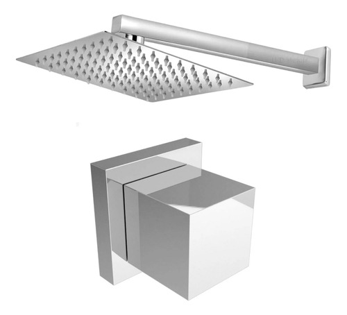 Ducha Para Piscina 25x25 Cromada Metal Inox 304 + 1 Acabam.