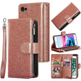 Funda Para iPhone SE (2020), Rosa/brillante/billetera/cuero