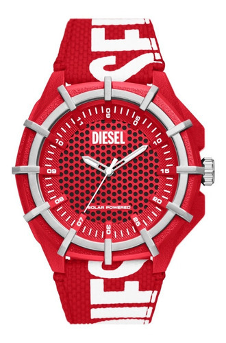 Reloj Hombre Diesel Framed Tejido Sostenible Color De La Correa Rojo