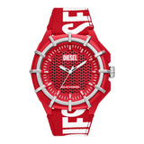 Reloj Hombre Diesel Framed Tejido Sostenible Color De La Correa Rojo