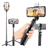 Bastão Pau Selfie Celular Controle Via Bluetooth Com Led