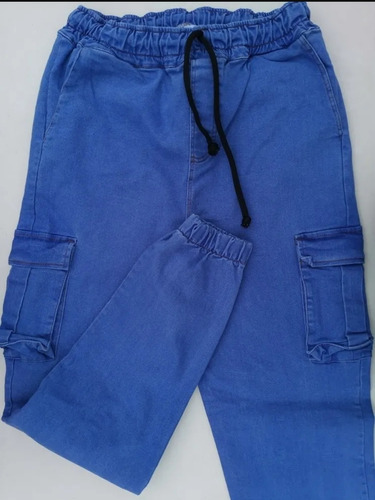 Jogger Cargo Mezclilla Strech Para Hombre Pantalón Casual