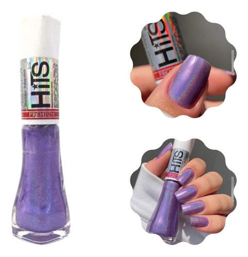 Hits Esmalte Holográfico Premium 5free 8ml *escolha Sua Cor*