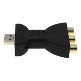 Usb Macho A 3 Rca Hembra Adaptador De