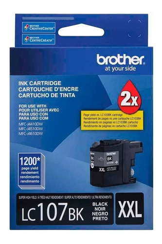 Cartucho Brother Lc107bk Xxl Negro Original J4310 4410 Pcreg
