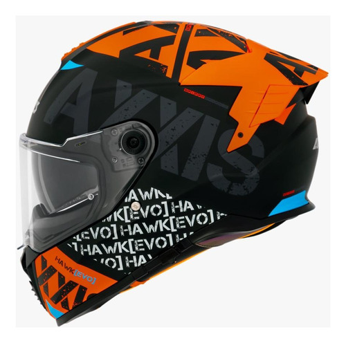 Capacete Axxis Hawk Evo Sv Spiffy B4 Orange Mat+pelicula 