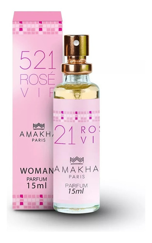 Perfume Feminino 521 Rosé Vip Amakha Paris 15ml Bolso Bolsa