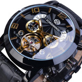 Reloj Tourbillon Fashion Wave De Oro Negro