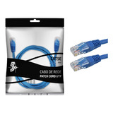 Cabo De Rede Rj45 5m Ethernet Patch Cord Cat5e Azul 5 Metros