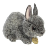 Peluche Aurora Rabbit Conejo Angora Gris Estilo Realista
